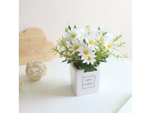 Marguerite artificielle - fleur soie réaliste - décoration intérieure extérieure - résistante uv - lot de 1