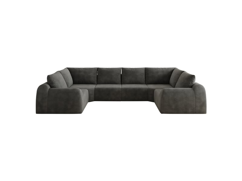  Canapé modulable en u 344x200x85 cm, 6 places, sans montage, gris foncé  - Conforama A
