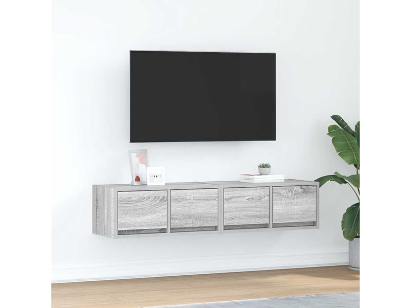  Meubles tv - banc tv - meuble de rangement 2 pcs sonoma gris 60x31x25,5 cm bois d'ingénierie  - Conforama B
