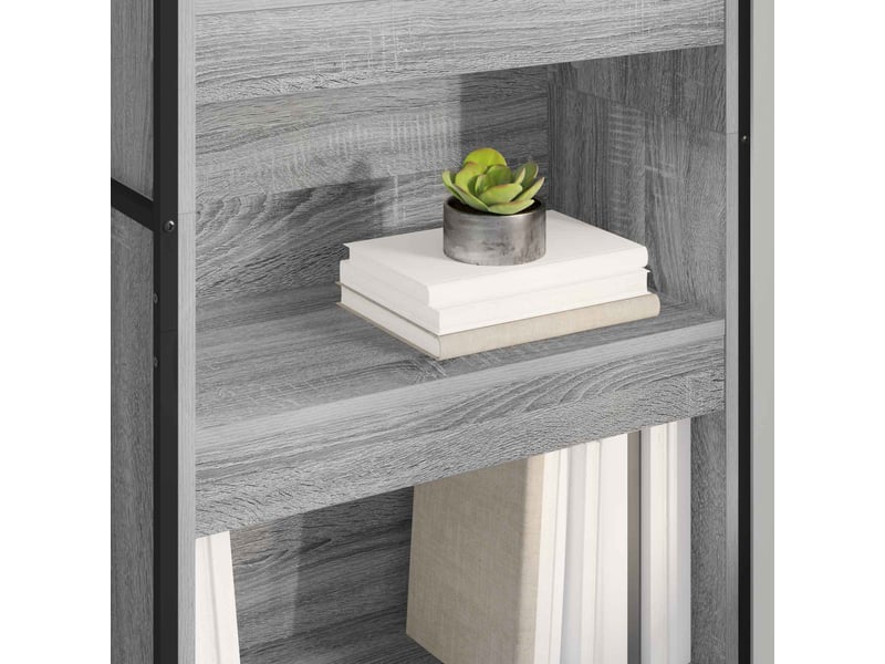 Bibliothèque, armoire à livres 60 x 30 x 189,5 cm bois d'ingénierie gris sonoma - Conforama D