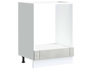 Armoire de cuisine, armoire de four lucca gris béton bois ingénierie