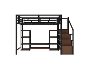 Lit mezzanine 140x200 cm <strong></strong>  <strong></strong> coloris noir