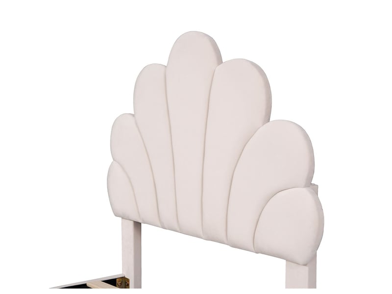  Lit enfant 90x200, lit cabane enfant ,sommier inclus et tête de lit fleurie en velours doux pour peau délicate  - Conforama D