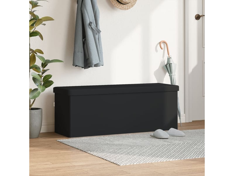  Banc chambre, banc de rangement pliable noir pvc  - Conforama B