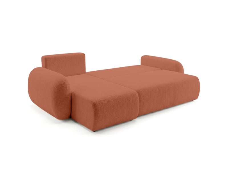  Alya - canapé d'angle convertible et réversible 3 places en bouclette  - Conforama C