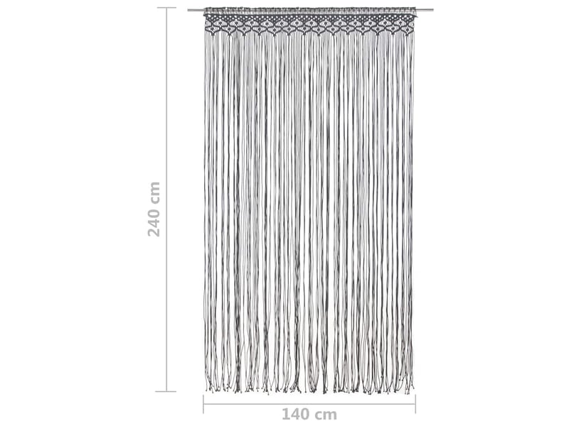  Rideau en macramé, rideau de porte anthracite 140x240 cm coton cf43856  - Conforama E