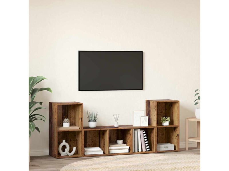  Ensemble meuble tv - banc tv - meuble de rangement 3 pcs marron bois d'ingénierie  - Conforama D