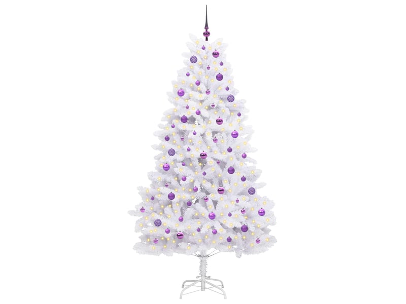 Sapin de noël, arbre de noël artificiel à branches articulées blanc 210 cm shl2956 - Conforama C