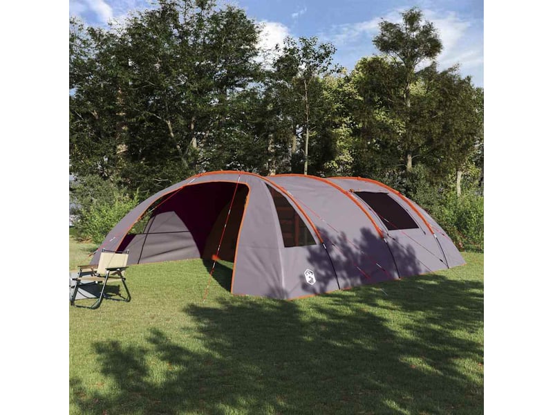  Tente tunnel, tente de camping 6-persoons 6 personne gris et orange shl59774  - Conforama B