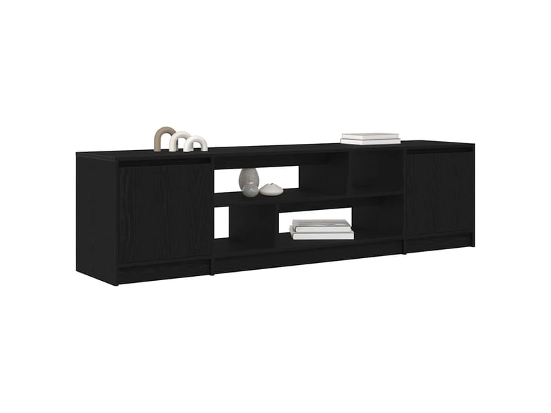  Meuble tv - banc tv - meuble de rangement chêne noir 188,5x41x50 cm bois d'ingénierie  - Conforama D