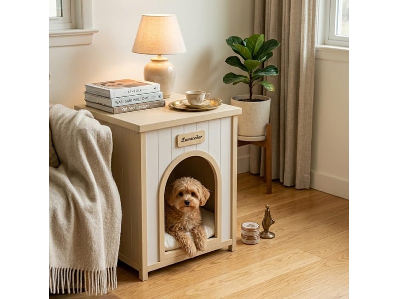  Table d'appoint caisson en bois – meuble intérieur pour espace de repos domestique, format compact, style scandinave  - Conforama B
