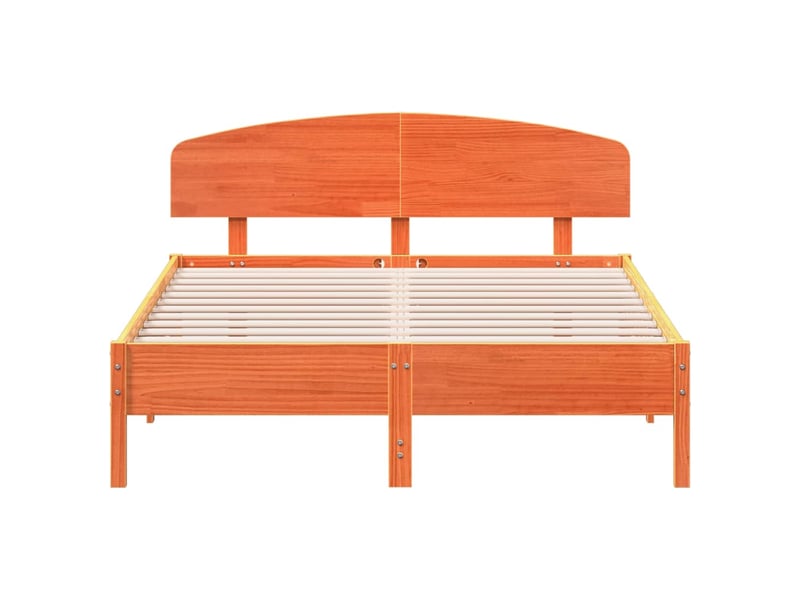  Lit double- lit adulte -  cadre de lit sans matelas  marron 140x200cm bois pin massif  - Conforama C