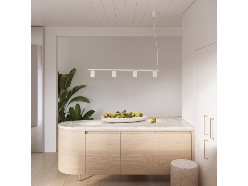  Lustre rayo 4 blanc aluminium moderne 208x122x6cm SL.3144 - Conforama B