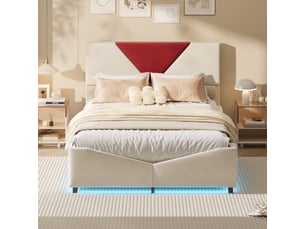 Lit coffre 140x200 cm coloris beige