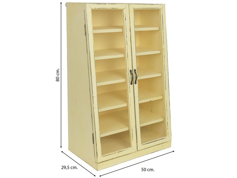  Vitrine en bois jaune 50x29,5x80 cm h  - Conforama D