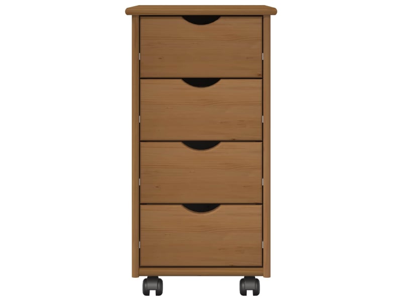  Caisson roulant de bureau, meuble de rangement 34 x 39 x 65,5 cm bois de pin massif  - Conforama C