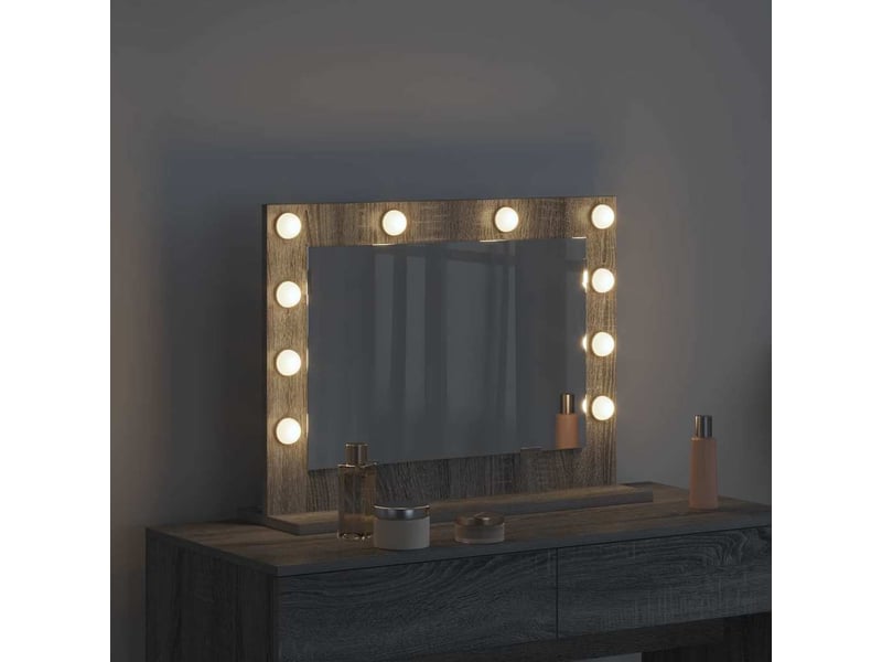Miroir de vanité, miroir de coiffeuse gris sonoma 60 x 45 x 18 cm rectangulaire cf62782 - Conforama C