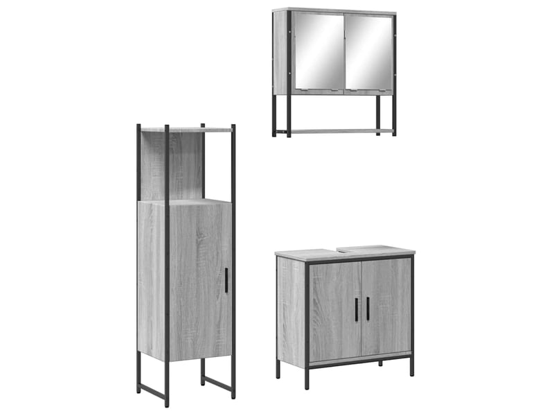 Ensemble de meubles de salle de bain 3 pcs sonoma gris cf63821 - Conforama A