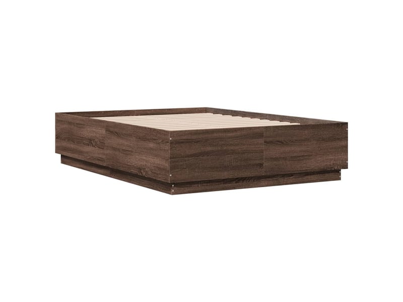Lit double- lit adulte - cadre de lit avec led sans matelas chêne marron 120x190 cm - Conforama B