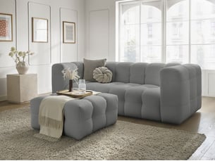 Canapé droit fixe BOBOCHIC CLOUD 4 places Tissu gris
