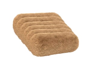 Lot de 6 coussins avec oreiller, coussins décoratifs heerlen taupe fleece pv cf50903