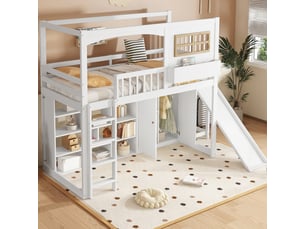 Lit mezzanine 90x200 cm <strong>MIVRAY </strong>  <strong></strong> coloris blanc