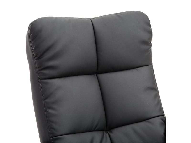  Fauteuil relax inclinable 80x86x99 cm – noir – rotation 360° avec repose-pieds de rangement, pu et bois  - Conforama D