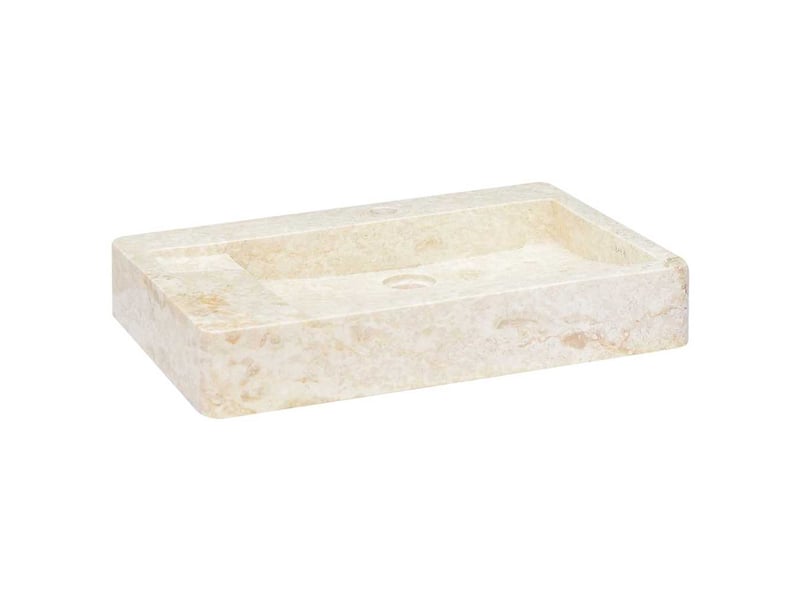 Lavabo de bain, vasque à poser crème 58x39x10 cm marbre cf65642  - Conforama B