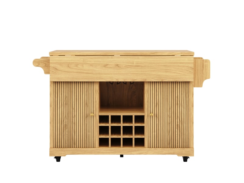  Desserte de cuisine,142.5x80x95 cm,avec rangement,mdf,coloris bois naturel  - Conforama D