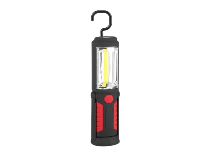 2200mah cob led 650lm 3w lampes de poche led magnétiques lampe de travail led rechargeable pour voiture garage atelier camping diy (rouge)  - Conforama A