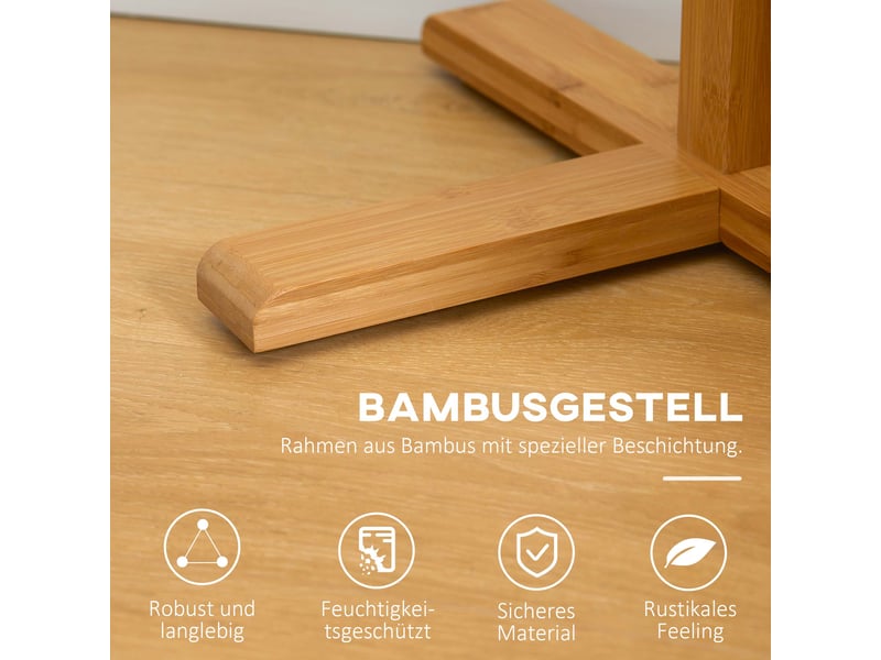  Porte-vêtements en bambou - 8 cintres - 49.5x49.5x178 cm - pour entréechambre  - Conforama E