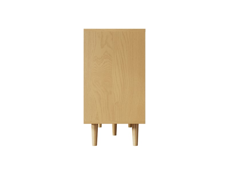  Commode 6 tiroirs avec poignées en métal pour chambre en panneaux de particules 120×40×76,5 cm noyer  - Conforama D