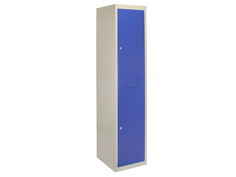  Casiers métalliques bleu &amp; gris 2 portes verrouillable pour ecole, vestiaire, salle de sport, atelier [clés &amp; aimants inclus] - facile à monter 23977 - Conforama A