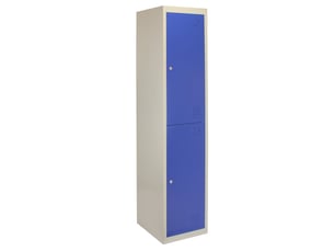 Casiers métalliques bleu & gris 2 portes verrouillable pour ecole, vestiaire, salle de sport, atelier [clés & aimants inclus] - facile à monter