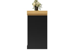Buffet extensible noir avec éclairage led intégré, meuble rangement cuisine avec tiroirs et portes coulissantes, structure mdf robuste
