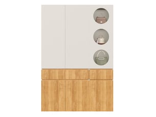 Armoire 6 porte(s) battante 2 tiroir(s) MODFU coloris bicolore largeur 135 cm