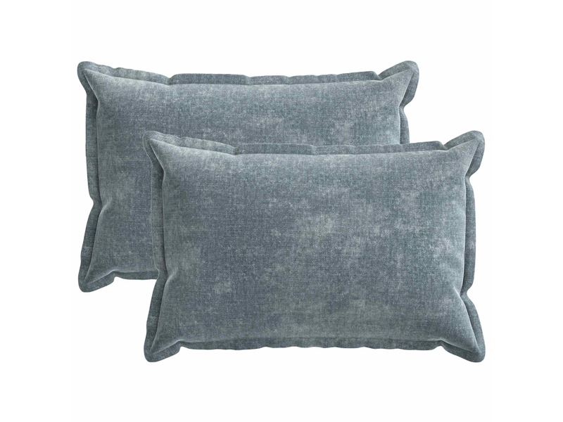  Lot de 2 housses de coussin houten bleu clair 40 x 60 cm cf49289  - Conforama A