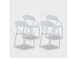 Lot de 4 chaises empilables pour intérieur et extérieur marsala - blanc