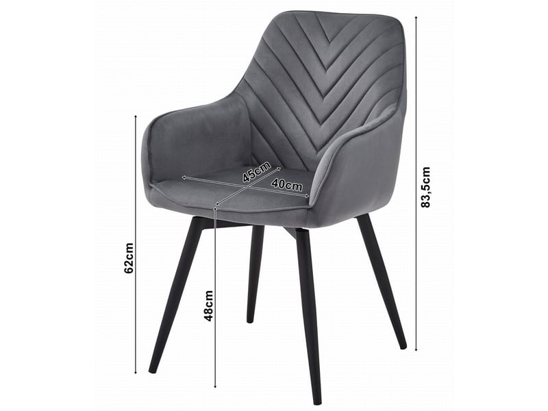  Chaise pivotante nana360 en velours noir avec pieds en métal  - Conforama D