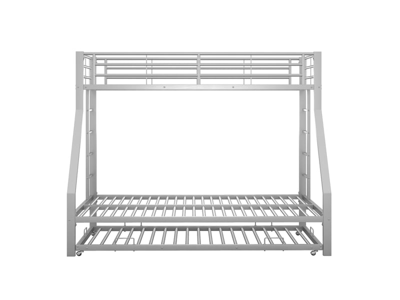 Lit superposé en métal avec lit gigogne - 90(140)x200 cm - lit escamotable - échelles des deux côtés 204x145x160cm - Conforama A