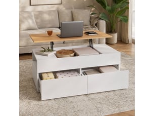Table basse rectangulaire coloris bicolore MEUBLIV - 50 cmx100 cm