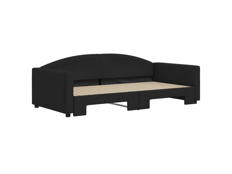  Lit simple- lit adulte -  lit de jour avec gigogne sans matelas noir 100x200 cm  - Conforama B