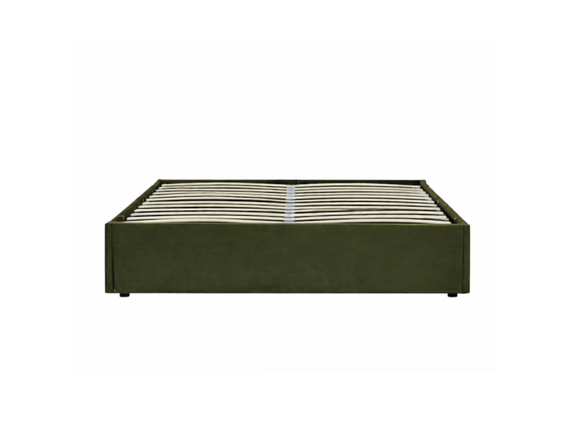  Lit coffre 140x190 velours kaki terre de nuit  - Conforama E