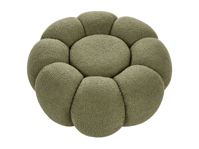  Pouf beaufort bouclé vert  - Conforama E
