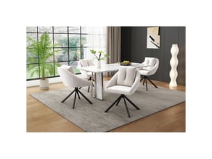 Chaise pivotante velours beige - confort ergonomique, velours respirant, design moderne - lot de 6