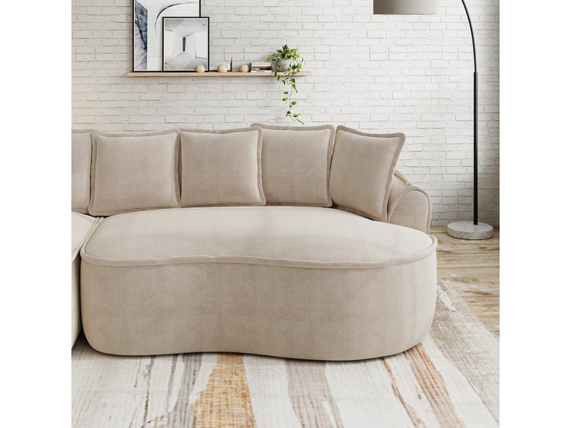  Canapé droit en tissu marron clair, 2 places, 184 cm, sans structure rigide W3325S00291 - Conforama R