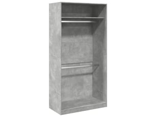 Garde-robe chambre, armoire de rangement gris béton 100x50x200 cm aggloméré