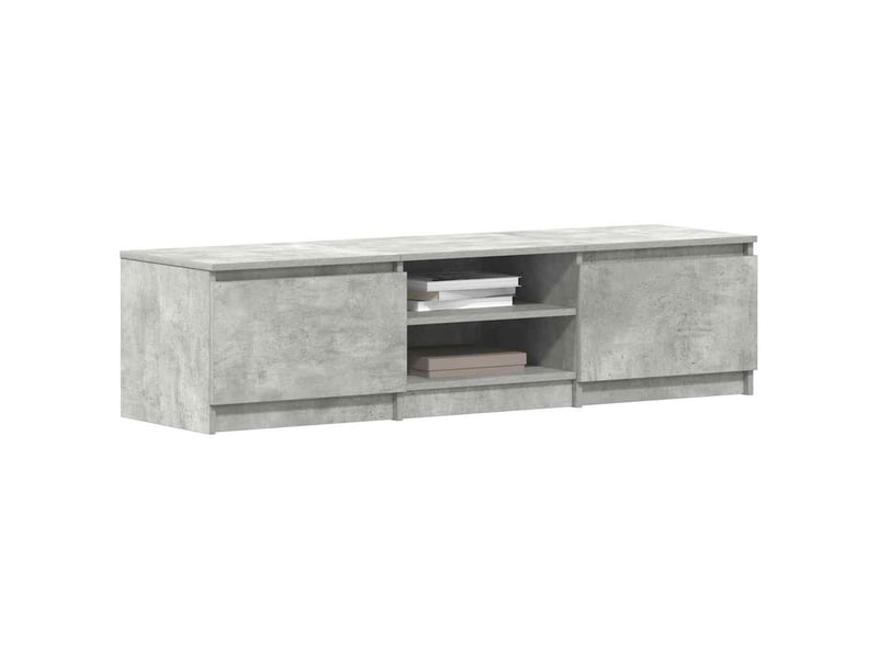  Meuble tv - banc tv - meuble de rangement gris béton 140x40x35,5 cm bois d'ingénierie  - Conforama D