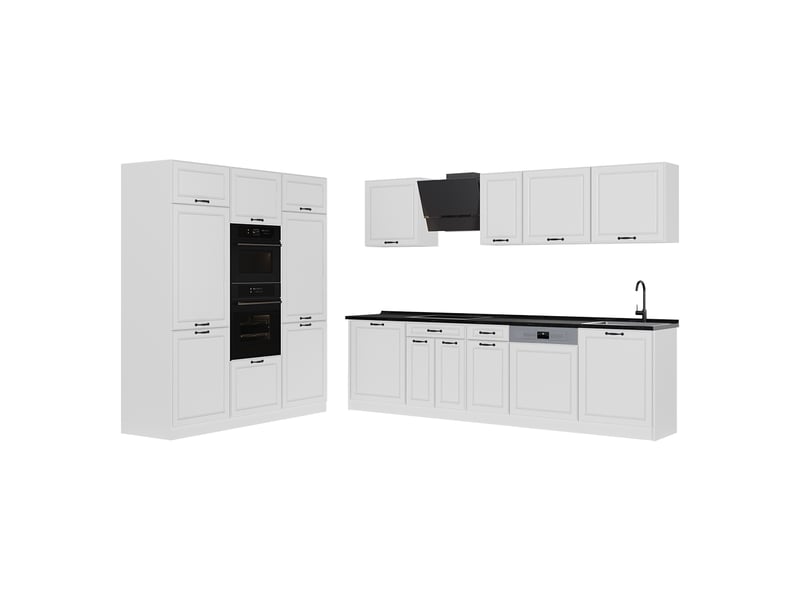 Vicco cuisine, blanc campagneblanc, 180cm plan de travail anthracite - Conforama A