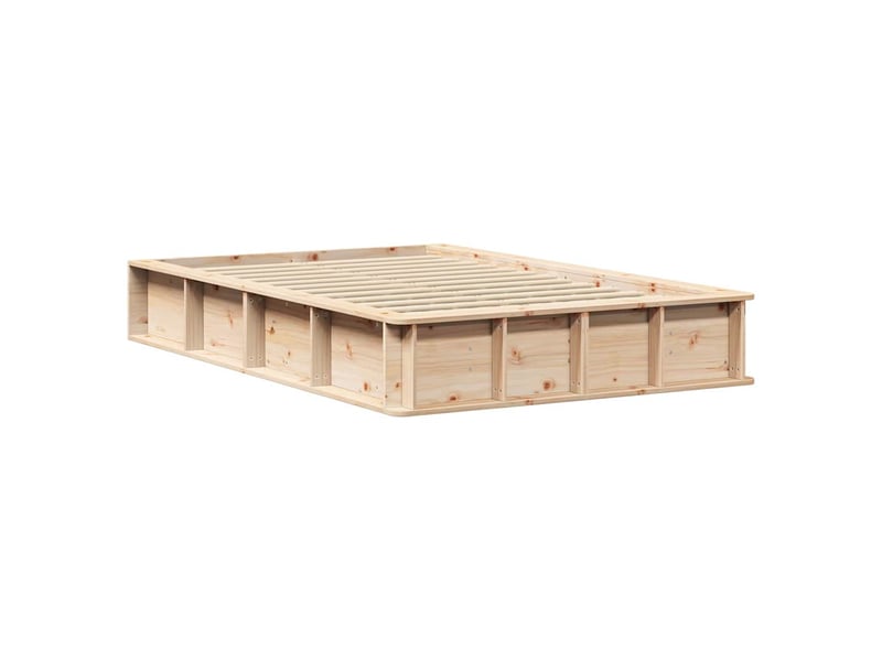  Lit double- lit adulte -  cadre de lit marron 120 x 200 cm bois de pin massif  - Conforama C